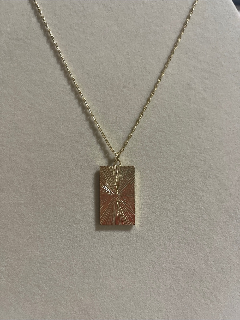 Uncommon James Gold Rectangular Sunburst Pendant Necklace